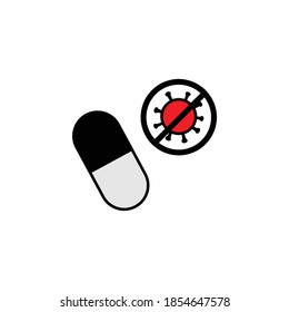 forbidden coronavirus, medicine line illustration icon. Signs and symbols can be used for web, logo, mobile app, UI, UX