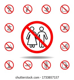 Icono de pareja prohibida. set se puede usar para web, logo, aplicación móvil, UI, UX