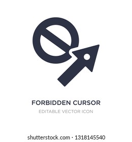 forbidden cursor icon on white background. Simple element illustration from UI concept. forbidden cursor icon symbol design.
