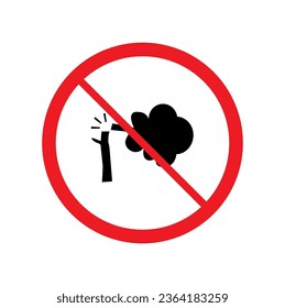 está prohibido dañar plantas, no recoger plantas, silueta vectorial