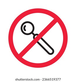 Icono de herramienta de dentista prohibido. Icono vectorial de instrumento dentista prohibido. No hay pictograma de símbolo de herramientas dentarias. Advertencia, precaución, atención, restricción, peligro, prohibición, diseño de rótulos planos.