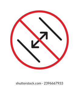 Forbidden distance vector icon. Warning, caution, attention, restriction, label, ban, danger. No social distance flat sign design pictogram symbol. No size measure icon UX UI