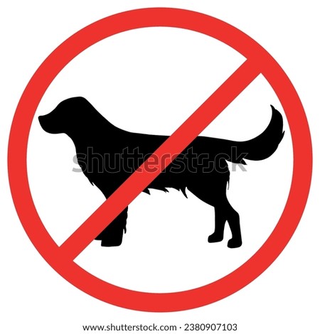 Forbidden dog icon isolated on white background. Stop Dog symbol pictogram. Warning, caution, attention, ban. Vector illustration.