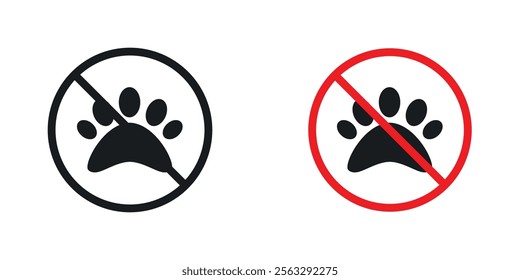 Forbidden dog pet sign pack for app and website ui designs.