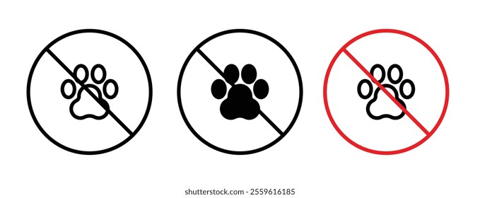 Forbidden dog pet sign vector set