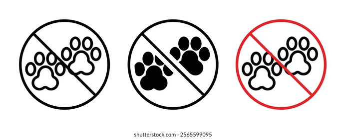 Forbidden dog pet sign vector in black and yellow colors