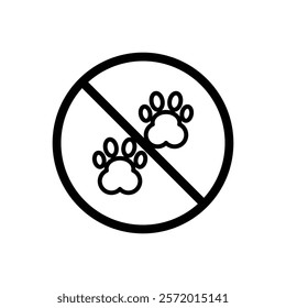 Forbidden dog pet sign in yellow color