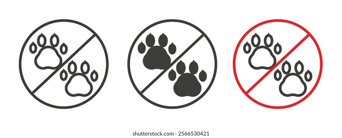 Forbidden dog pet signs collection for website design, app, UI design.