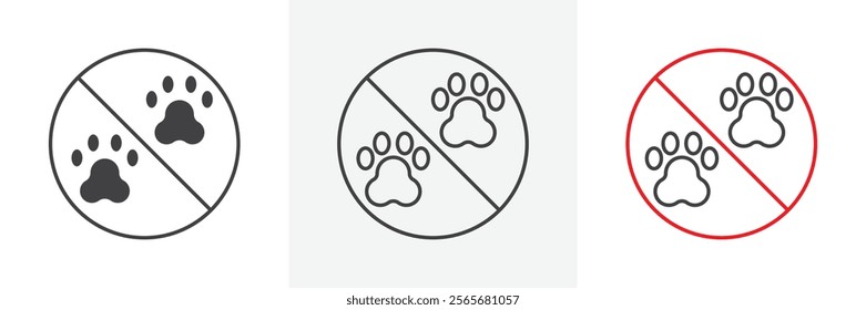 Forbidden dog pet signs set in black and colored versions