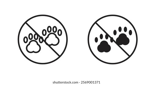 Forbidden dog pet signs set vector graphics designs