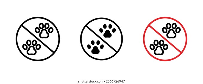 Forbidden dog pet signs vector collection pack