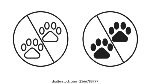 Forbidden dog pet signs vector illustration pack