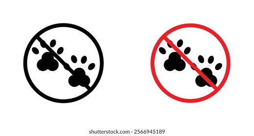 Forbidden dog pet signs. vector signs set