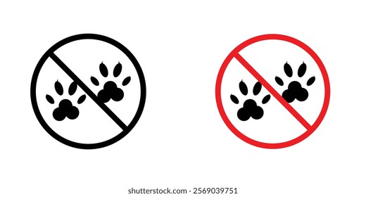 Forbidden dog pet signs vector graphic pack