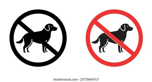 Forbidden dog pet signs vector set