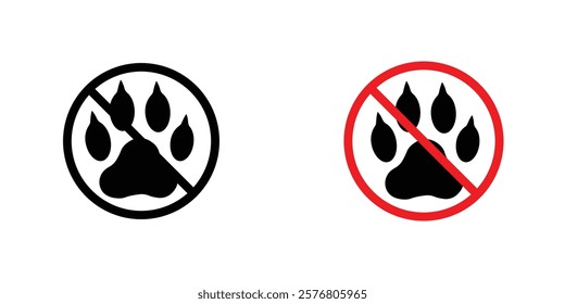 Forbidden dog pet signs vector pack for web designs