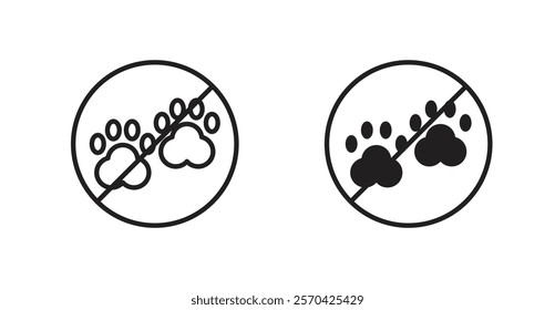 Forbidden dog pet vectors web signs set