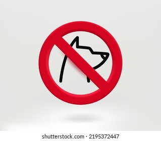 Forbidden with dogs concept with dog pictogram. 3d vector illustration
