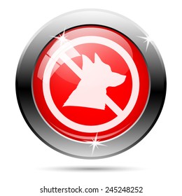 Forbidden dogs icon. Internet button on white background. 