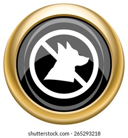 Forbidden dogs icon. Internet button on white  background. EPS10 Vector. 