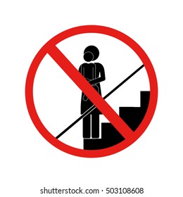 forbidden down stairs with children in their arms