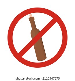forbidden drink sign icon flat
