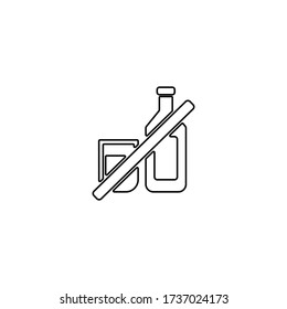 Beber prohibido en Ramadán. Diseño de iconos de línea.