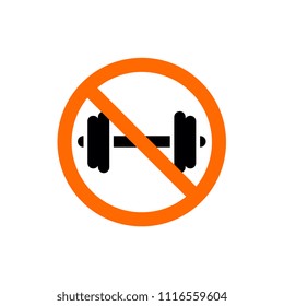 Forbidden Dumbell Sign, Prohibition Symbol, Vector Illustration