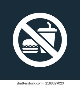 It is forbidden to eat fast food and leave. Vector illustration