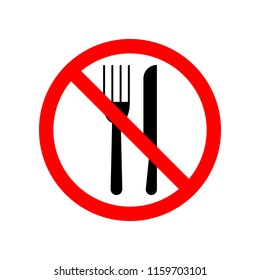 forbidden eat icon. Element of prohibited sign for mobile concept and web apps. Sign of forbidden eat icon can be used for web and mobile