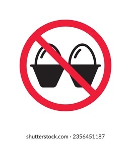 Forbidden egg vector icon. Warning, caution, attention, restriction, label, ban, danger. No eggs flat sign design pictogram symbol. No egg icon
