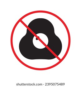 Forbidden egg vector icon. Warning, caution, attention, restriction, label, ban, danger. No eggs flat sign design pictogram symbol. No egg icon UX UI