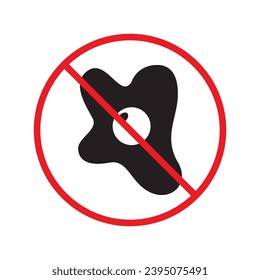 Forbidden egg vector icon. Warning, caution, attention, restriction, label, ban, danger. No eggs flat sign design pictogram symbol. No egg icon UX UI