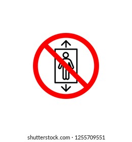 Forbidden elevator, lift icon can be used for web, logo, mobile app, UI, UX
