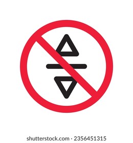 Forbidden elevator vector icon. Warning, caution, attention, restriction, label, ban, danger. No lift elevator flat sign design pictogram symbol. No elevator icon