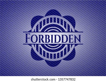 Forbidden emblem with denim texture