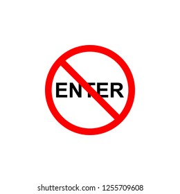 Forbidden enter icon can be used for web, logo, mobile app, UI, UX