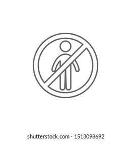 Forbidden to enter icon. Element of swimming poll thin line icon