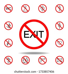 Forbidden exit icon. set can be used for web, logo, mobile app, UI, UX