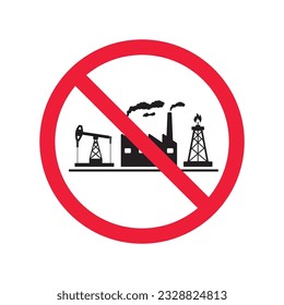 Forbidden Factory vector icon. Prohibited Warning, caution, attention, restriction label danger. No Factory flat sign design. Factory symbol pictogram