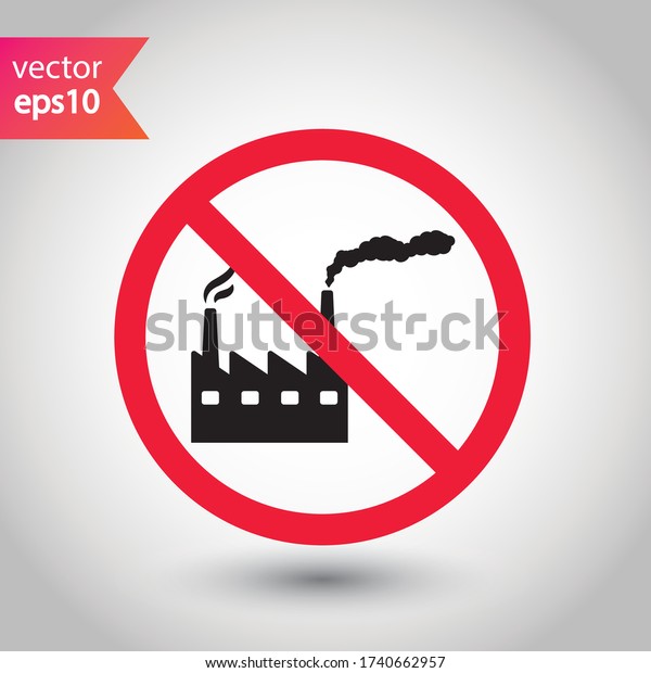 Forbidden Factory Vector Icon Prohibited Warning Stock Vector (Royalty ...