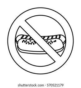 Forbidden fast food sign vector illustration design