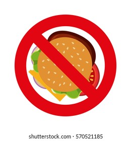 Forbidden fast food sign vector illustration design