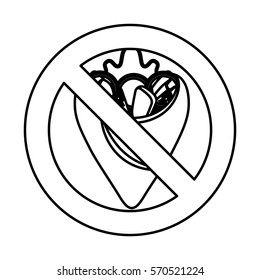 Forbidden fast food sign vector illustration design