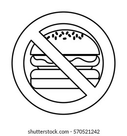 Forbidden fast food sign vector illustration design