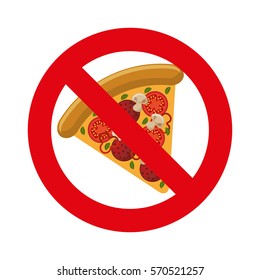 Forbidden fast food sign vector illustration design