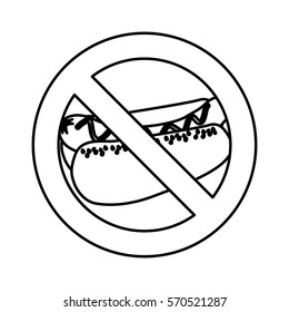 Forbidden fast food sign vector illustration design
