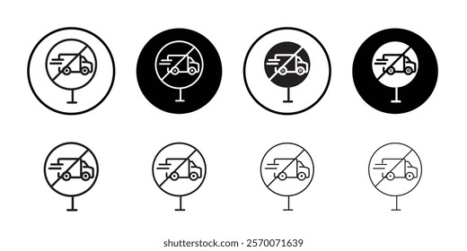 forbidden fast truck icon Outline vector for web ui