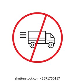 forbidden fast truck icon, vector simple flat black trendy style illustration for web and app..eps