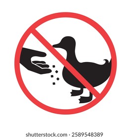 Forbidden to feed ducks sign